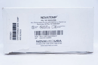 NovaMed 10-1600-030 Skin Temperature Sensor with 400 Series Thermistor